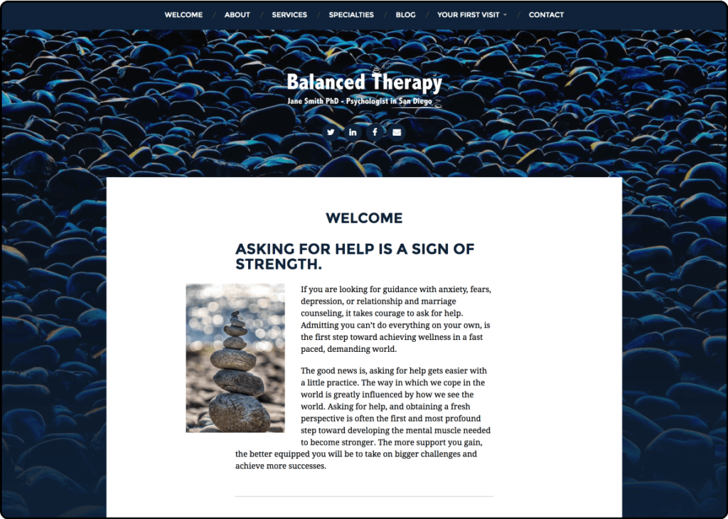 TherapyTribe Websites for Therapists Demo